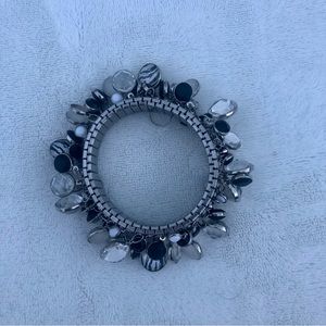 Snowflake Charm Bracelet Lot Avon Winter wonderland  Zebra Silver Stretch